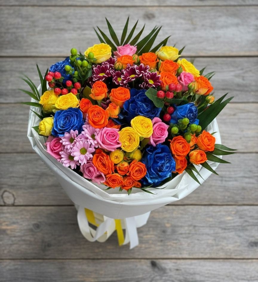 Букет цветов из: Розы и Хризантемы в Коврове