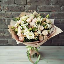 Букет цветов из:  Альстромерии, Розы и Хризантемы в Коврове