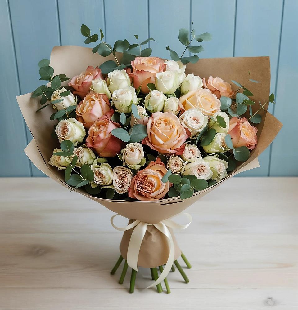 Букет цветов из: Альстромерии и Розы в Коврове