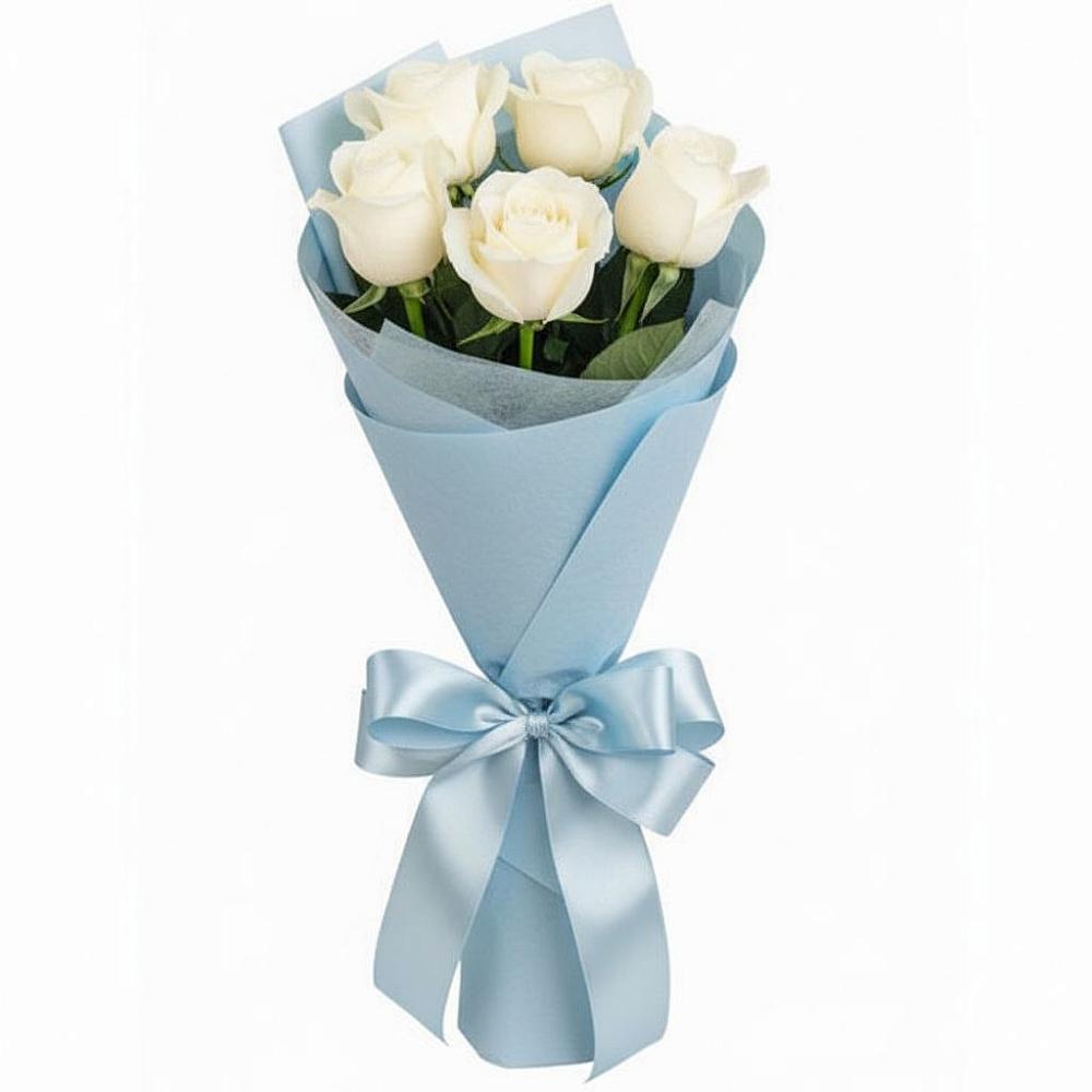 Букет 5 Белых роз Проуд в Коврове