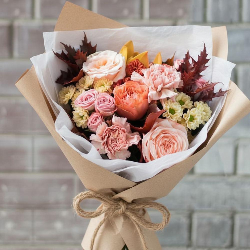 Букет цветов из: Гвоздики, Хризантемы и Розы в Коврове