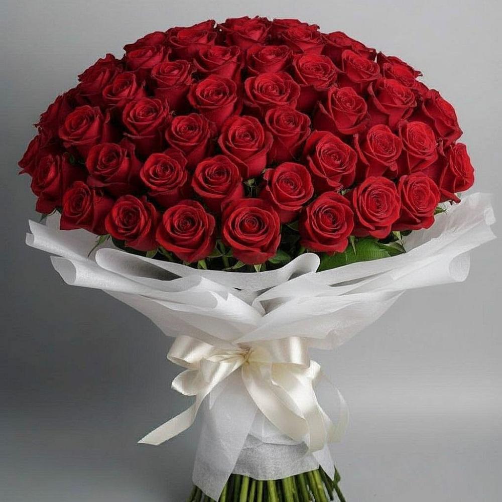 Букет 101 Красная роза Блэк Мэджик в Коврове