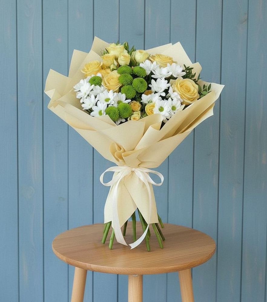 Букет цветов из: Хризантемы и Розы в Коврове