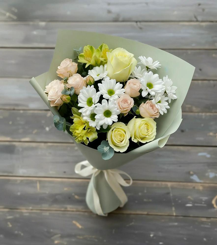 Букет цветов из: Альстромерии, Розы и Хризантемы в Коврове