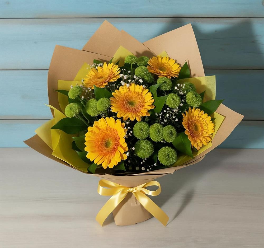 Букет цветов из: Герберы и Хризантемы в Коврове