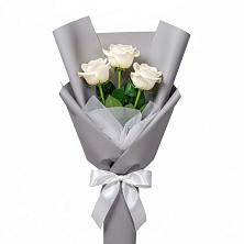 Букет 3 белые розы в Коврове