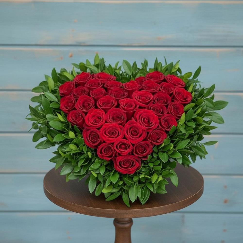 Цветочная композиция из Розы в виде сердца в Коврове