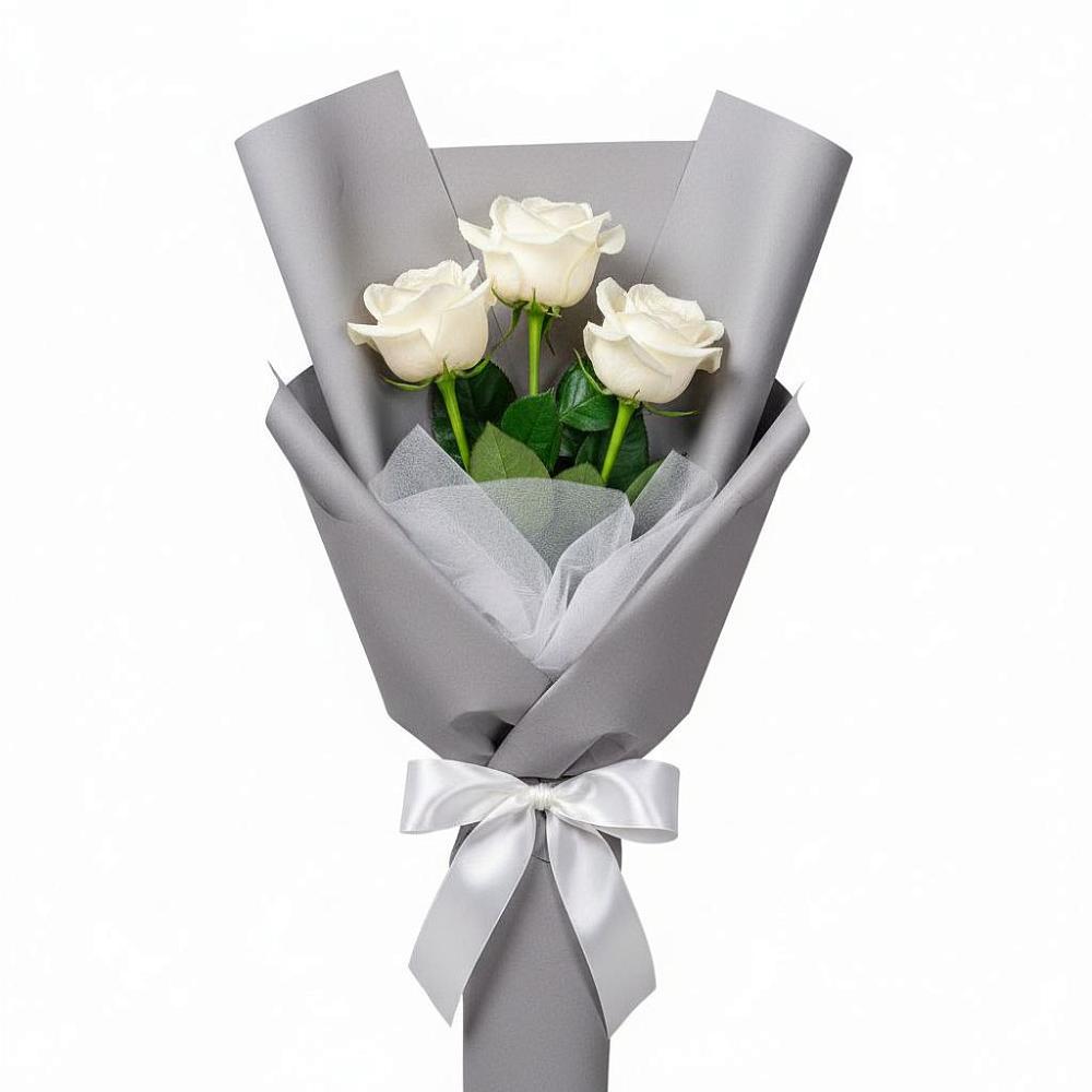 Букет 3 белые розы в Коврове
