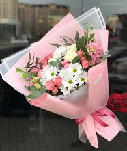 Букет цветов из:  Розы, Лизиантусы и Хризантемы в Коврове