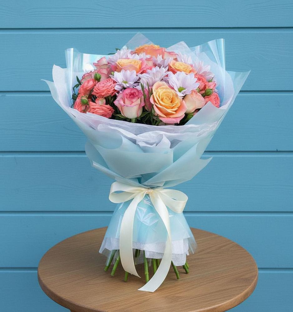 Букет цветов из: Хризантемы и Розы в Коврове